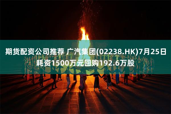 期货配资公司推荐 广汽集团(02238.HK)7月25日耗资1500万元回购192.6万股