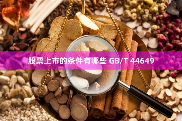 股票上市的条件有哪些 GB/T 44649